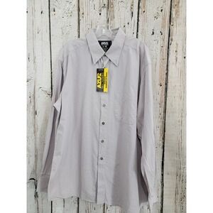 Azur Workwear  100% Cotton Lavendar Plaid Button Up Shirt Top‎ men's large new